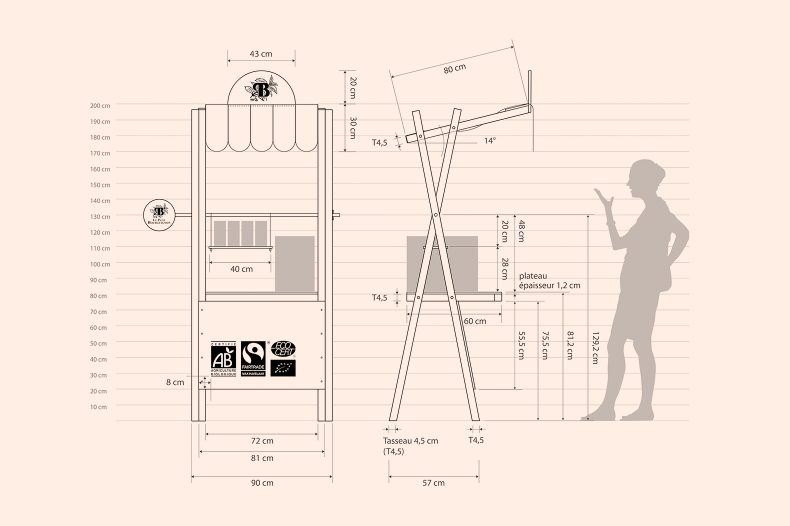 Design de stand mobile produit & dégustation Le Petit Bourguignon